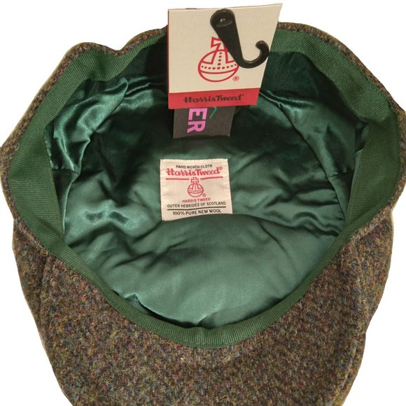 Hartside HS14 Scottish Highland Harris Tweed® Flat in Forest Green - CHOOSE SIZE - Picture 11 of 11